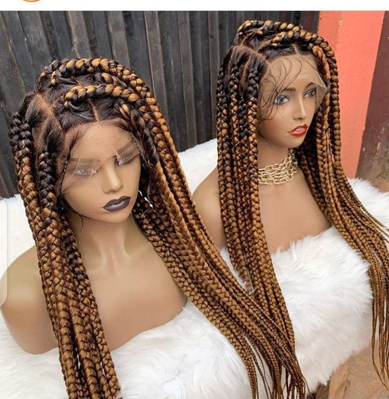 YVA- HAND BRAIDED KNOTLESSJUMBO BRAIDED OMBRE WIG