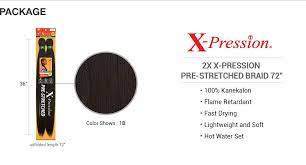 Sensationnel X Pression Synthetic Braid 2X PRE STRETCHED 72 Inch