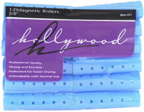 HOLLYWOOD MAGNETIC ROLLER 12PCS AQUA 5/8"