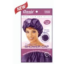 ANNIE MS REMI DELUXE SHOWER CAP BLACK DOUBLE LINED