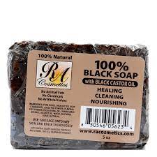 RA COSMETICS 100%  BLACK SOAP 5OZ