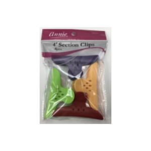 ANNIE SECTION CLIPS SOLID COLOR ASSORTED 4"